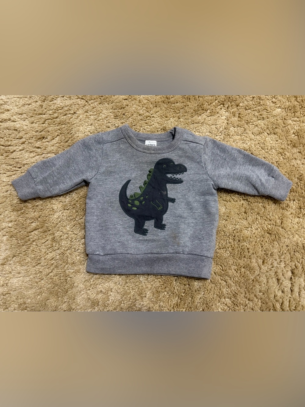 0-3 Months Grey Dinosaur Sweatshirt